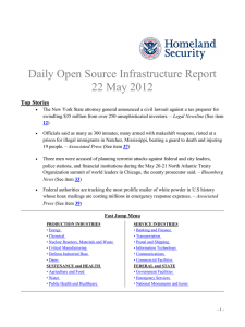 Daily Open Source Infrastructure Report 22 May 2012 Top Stories