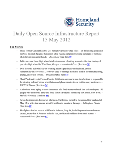 Daily Open Source Infrastructure Report 15 May 2012 Top Stories