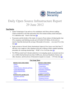 Daily Open Source Infrastructure Report 29 June 2012 Top Stories