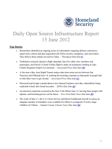 Daily Open Source Infrastructure Report 15 June 2012 Top Stories