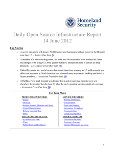 Daily Open Source Infrastructure Report 14 June 2012 Top Stories