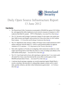 Daily Open Source Infrastructure Report 13 June 2012 Top Stories