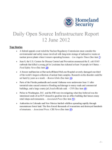 Daily Open Source Infrastructure Report 12 June 2012 Top Stories