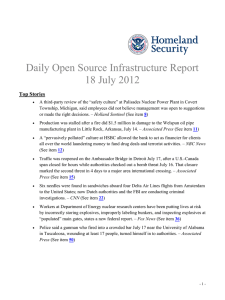 Daily Open Source Infrastructure Report 18 July 2012 Top Stories