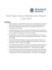Daily Open Source Infrastructure Report 3 July 2012 T op Stories