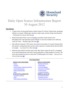 Daily Open Source Infrastructure Report 30 August 2012 Top Stories