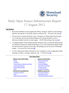 Daily Open Source Infrastructure Report  17 August 2012 Top Stories