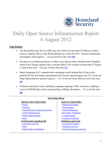 Daily Open Source Infrastructure Report 6 August 2012 Top Stories