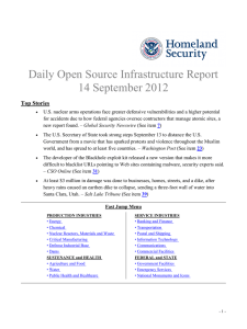 Daily Open Source Infrastructure Report 14 September 2012 Top Stories