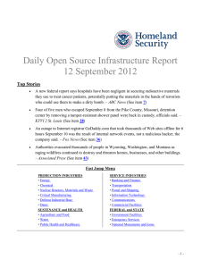 Daily Open Source Infrastructure Report 12 September 2012 Top Stories