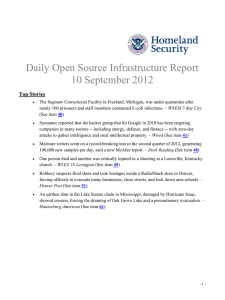 Daily Open Source Infrastructure Report 10 September 2012 Top Stories