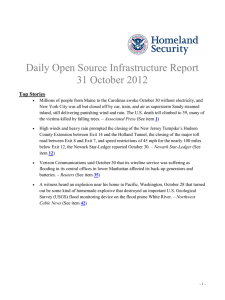 Daily Open Source Infrastructure Report 31 October 2012 Top Stories