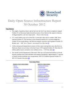 Daily Open Source Infrastructure Report 30 October 2012 Top Stories