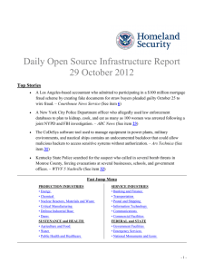 Daily Open Source Infrastructure Report 29 October 2012 Top Stories
