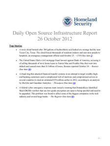 Daily Open Source Infrastructure Report 26 October 2012 Top Stories