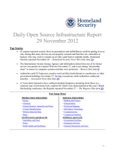 Daily Open Source Infrastructure Report 29 November 2012 Top Stories