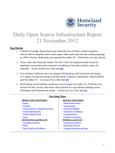 Daily Open Source Infrastructure Report 21 November 2012 Top Stories