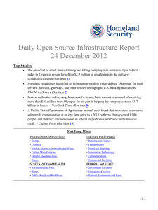 Daily Open Source Infrastructure Report 24 December 2012 Top Stories