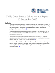 Daily Open Source Infrastructure Report 10 December 2012 Top Stories