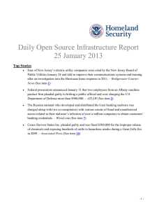 Daily Open Source Infrastructure Report 25 January 2013 Top Stories