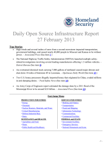 Daily Open Source Infrastructure Report 27 February 2013 Top Stories