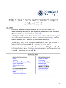 Daily Open Source Infrastructure Report 15 March 2013 Top Stories