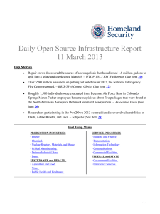 Daily Open Source Infrastructure Report 11 March 2013 Top Stories