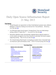 Daily Open Source Infrastructure Report 21 May 2013 Top Stories