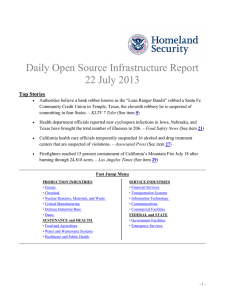 Daily Open Source Infrastructure Report 22 July 2013 Top Stories