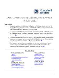 Daily Open Source Infrastructure Report 18 July 2013 Top Stories