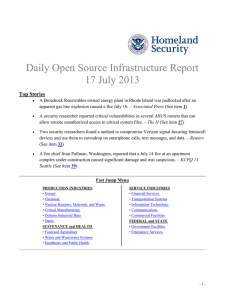 Daily Open Source Infrastructure Report 17 July 2013 Top Stories