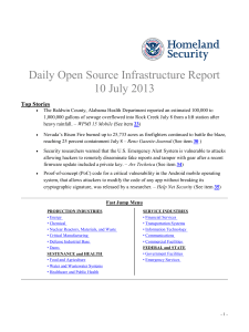 Daily Open Source Infrastructure Report 10 July 2013 Top Stories