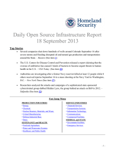 Daily Open Source Infrastructure Report 18 September 2013 Top Stories