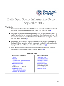 Daily Open Source Infrastructure Report 10 September 2013 Top Stories