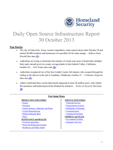 Daily Open Source Infrastructure Report 30 October 2013 Top Stories