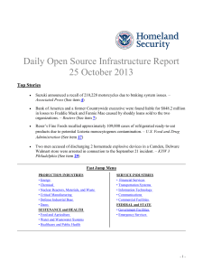 Daily Open Source Infrastructure Report 25 October 2013 Top Stories