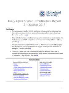 Daily Open Source Infrastructure Report 21 October 2013 Top Stories