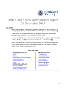 Daily Open Source Infrastructure Report 26 November 2013 Top Stories