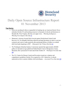 Daily Open Source Infrastructure Report 01 November 2013 Top Stories