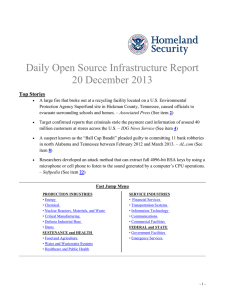 Daily Open Source Infrastructure Report 20 December 2013 Top Stories