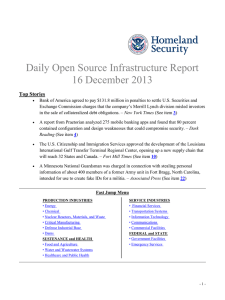 Daily Open Source Infrastructure Report 16 December 2013 Top Stories