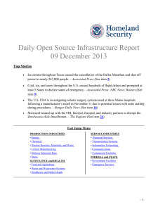 Daily Open Source Infrastructure Report 09 December 2013 Top Stories