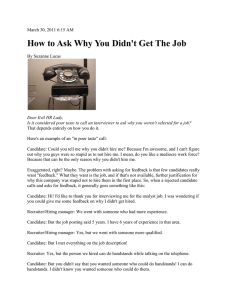 How to Ask Why You Didn't Get The Job