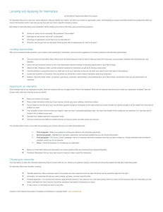 Locating and Applying for Internships