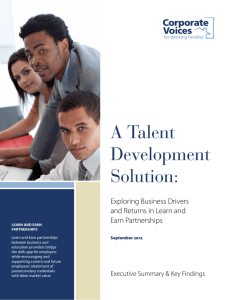 A Talent Development Solution: Exploring Business Drivers