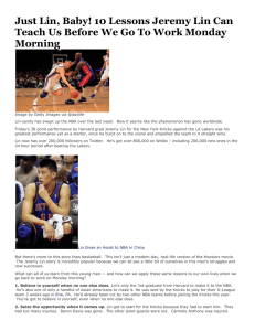 Just Lin, Baby! 10 Lessons Jeremy Lin Can Morning