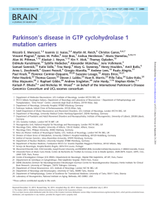 BRAIN Parkinson’s disease in GTP cyclohydrolase 1 mutation carriers