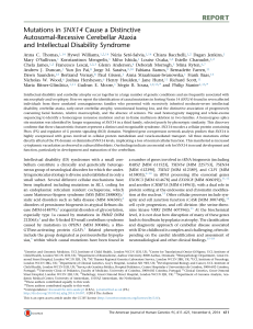 REPORT SNX14 Cause a Distinctive Mutations in Autosomal-Recessive Cerebellar Ataxia