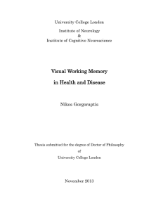 Visual Working Memory in Health and Disease  Nikos Gorgoraptis