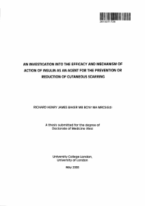 AN  INVESTIGATION  INTO THE  EFFICACY AND ... ACTION  OF  INSULIN  AS AN AGENT ...